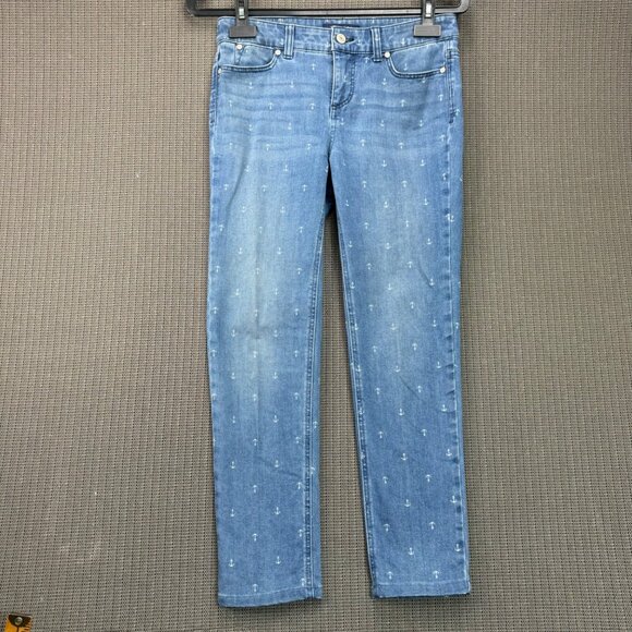 Talbots Simply Flattering Collection Ankle Jeans With Anchor Print - 2P - Picture 1 of 13